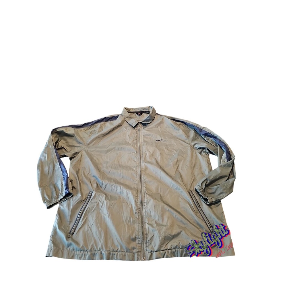 Nike Mens Olive Green Vintage Y2k Windbreaker‎ Light Jacket Size X Large